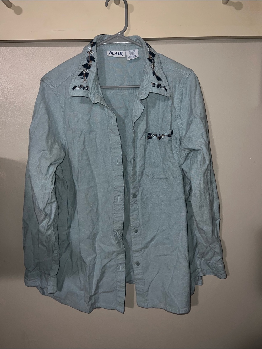 Blair Pale Blue Embellished Collar Button Shirt